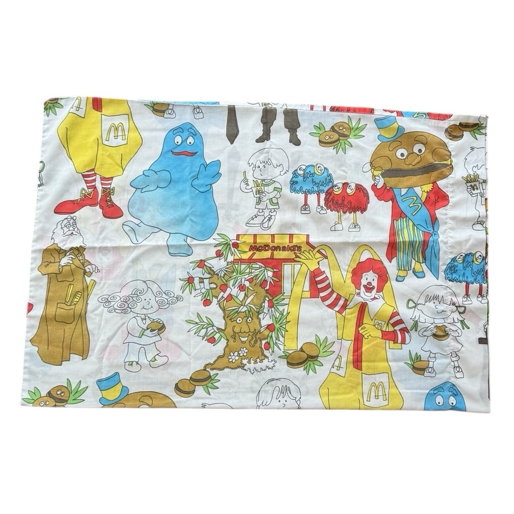 Vintage McDonalds 1 Pillowcase 1976 - Good Condition tiny fabric imperfections